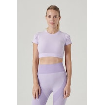 Jerf Captiva Yumuşak Dokulu & Esnek Crop Top Mor