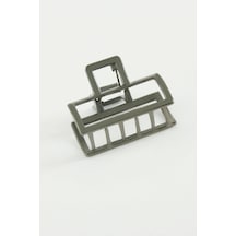 Dikdörtgen Metal Mandal Toka 4 Cm Gri
