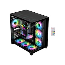 Revenge Supernova 7 RGB Fanlı ATX Temperli Cam Panel Akvaryum Kumandalı Gaming Bilgisayar Kasası Siyah