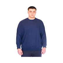 Mode Xl Büyük Beden Erkek Bisiklet Yaka Sweatshirt Selanik U24441 İndigo İndigo