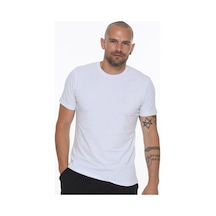 T8569 Dewberry Bisiklet Yaka Erkek T-shırt-beyaz Beyaz