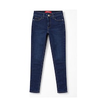 Bluew White Kadın Lacivert Skinny Fit Dar Paça Likralı Jean Pantolon