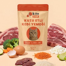 Kito Fresh Kuzu Etli Kedi Yemeği %100 Taze İçerikli Mama 80 G