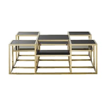 Waleska Gold Metal&cam Orta Sehpa