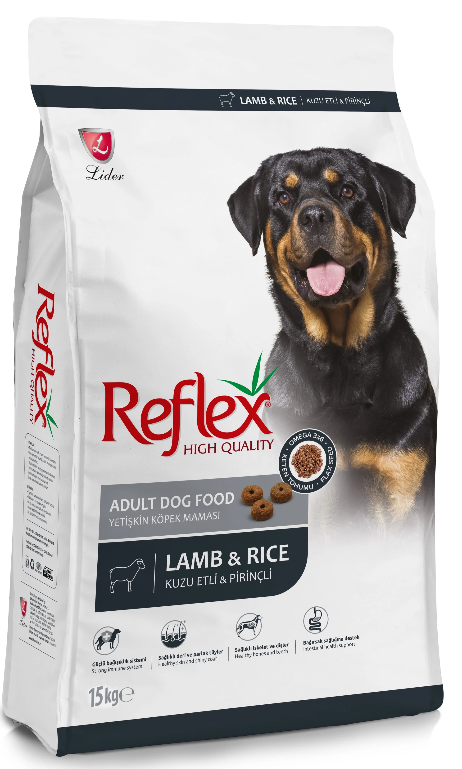 Reflex High Quality Kuzu Etli Yetişkin Köpek Maması 15 Kg