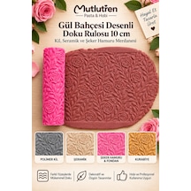 Gül Bahçesi Desenli Doku Rulosu 10 Cm Kil, Seramik Ve Şeker Hamuru Merdanesi Çok Renkli