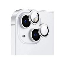 Noktaks - iPhone Uyumlu 14 - Kamera Lens Koruyucu Safir Parmak İzi Bırakmayan Anti-reflective Cl-12 - Gümüş