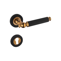 Hanedan Mat Siyah Albirifin Rozetli Çelik Kapı Kolu Sağ Basar Tek