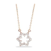 Kuyumcudukkani Zincirli"taşlı Yıldız"kolye-37139-r-w Rose Gold
