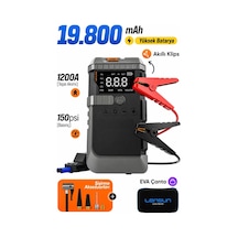 Jump Starter 19800 Mah Akü Takviyeli Hava Kompresörü Powerbankli Led Lambali Ls 99