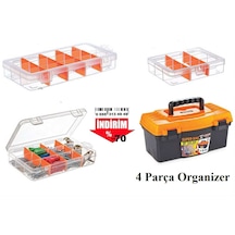 4 Parça Organizer Saklama Kutusu Plastik Bölmeli Alet Çantası