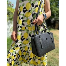 Just Polo Günlük Kombinlere Uygun Kadın Siyah Büyük Boy 5 Bölmeli Omuz Çantası 235013mh