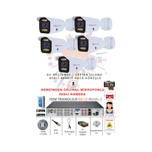 5 Li Sesli Güvenlik Kamerası 5 Mp Gece Renkli Yüz Ve Araç Tanımalı Full Hd Kamera Sistemi