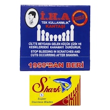 Iha Kibrit Kantaşı 1 Adet 20'li Kart Shark Super Stainless Yaprak Jilet 5'li Kutu