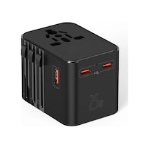 Evrensel Eu Us Au Uk Priz Fiş Çevirici Dönüştürücü Uyumlu Seyahat Adaptörü 2x Type-c 1x Usb