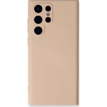 Samsung Uyumlu Galaxy S23 Ultra Kılıf Nano İçi Kadife Silikon - Pudra standart