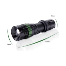 Zoomlu Oto Şarjlı El Feneri Watton Wt-012 Siyah