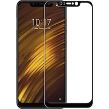 Xiaomi Pocophone F1 Tam Kaplayan Çerçeveli Tempered Cam - Siyah