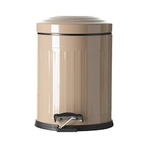 Mudo Home 5lt Pedallı Vıntage Çöp Kovası Bej