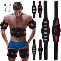 5 Li Ems Fitness Cihazı Karın Kol Bacak Kas Geliştirici, Titreşimli Spor Ve Masaj Aleti, Evde Kas Çalıştırma Ve  Cihazı Siyah