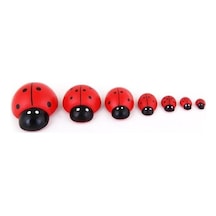 Ahşap 7 Parça Değişik Boylarda Uğur Böceği Sticer
