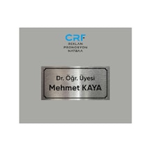 Kişiye Özel Aluminyum Kapı İsimliği Unvan İsim Soyisim Yazılı Arkası Yapışkanlı 10x20 Cm