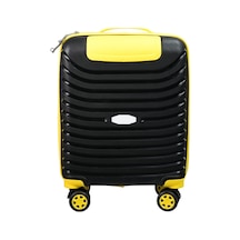 Pp Underseat Küçük Boy Siyah-sarı Valiz 46x34x19 Cm 4 Tekerlek Şifreli Kilit Altın