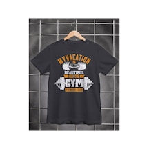 Segungear My Vacation Erkek Regular Fit Baskılı Spor Tişört Gri - 931651062 Gri