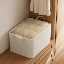 Gateesat Bej Xxl 17.44 Gal Katlanır Saklama Sepeti Çift Kulplu Yatak Altı Düzenleyici Bej