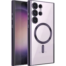 Gld-spt- Newface Samsung Uyumlu Galaxy S23 Ultra Kılıf Kross Magneticsafe Kapak - Mor
