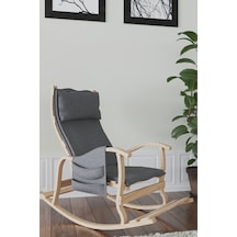 Mobildeco Sultan Doğal Ahşap Sallanan Sandalye Füme Ahşap