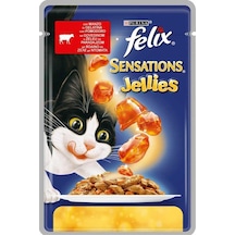 Purina Felix Sensations Jellies Sığır Etli ve Domatesli Pouch Yetişkin Kedi Maması 100 G