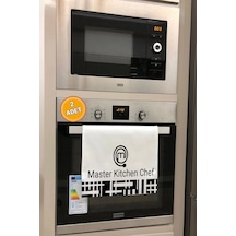 Valerine Life Master Kitchen Chef Siyah Mutfak Kurulama Fırın Beyaz El Havlusu %100 Pamuklu 35x50cm Beyaz