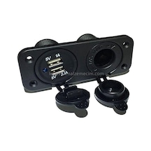 Şarj Söketi Marin Tip + Çiftli Usb Girişi 12v Set