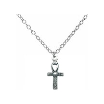 Gri Desenli Haç Figürlü Kolye 60 Cm Zincirli, Gotik & Unisex Takı Çok renkli