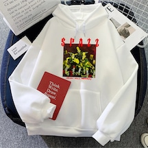 Beyaz Ezmek Kille Spazz Yok Hoodies Band Komik Grafik Dera Mujerkadı Beyaz