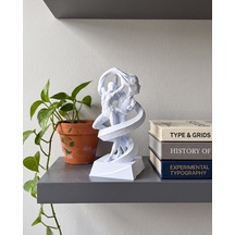 Möbius Sarılması Biblosu Modern Soyut Dans Eden Çift Heykeli Kırık Beyaz 15 Cm Kitaplık Masa Üstü Dekoru Yıldönümü Hediyesi 15cm
