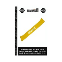 Bireysel Spor Aktivite Form Tutma Lab-100 Lateks Egzersiz Bandı 5 Cm Sarı Renk Hafif 500