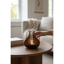 Modern Doğal Ahşap Mumluk Premium Tealight Mumluk 16 Cm Varsayılan