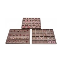 Bern Model Süet Kumaş Pembe Renk 34/24 Cm 3 Lü Takımtakı Sergileme Standı