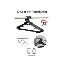 Siyah Plastik Elbise Kıyafet Askısı 12 Adet Plastik Elbise Askısı Siyah Vıp Plastik Siyah Tr Diğer