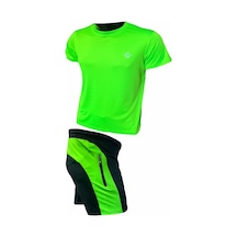 Erkek Neon Yeşil Günlük Yürüyüş Fitness Spor Takımı Yeşil
