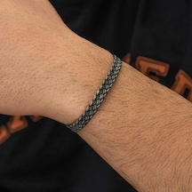 Stillove Gümüş Kazaziye Örgü Bileklik T7186 Gümüş