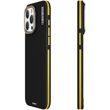İphone 15 Pro Uyumlu Kılıf Magsafe Şarj Özellikli Youngkit 600d Kevlar Kapak Sarı