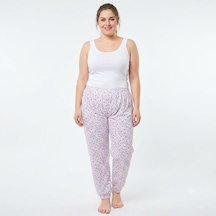 Es Eyüp Selda Yazlık Büyük Beden Uzun Lastikli Anne Pijama Altı Çok Renkli