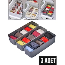 3 Adet 5 Bölmeli Düzenleyici, Dolap-çekmece İçi Organizer Saat,takı,iç Çamaşırı Düzenleyici Plas Diğer