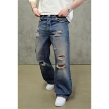 Blue Ripped Detail Jeans Denim Pants Mavi
