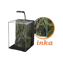 Nubios - 614 - Nano Akvaryum Inca Dekorlu - Shopılke - Siyah 20x22x29cm
