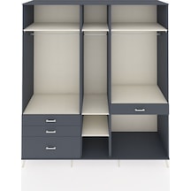 Kronos Dolap 7 Raflı 4 Çekmeceli 3 Askılı 220x59x243 Antrasit-aytaşı/antrasit Aytası/antrasıt