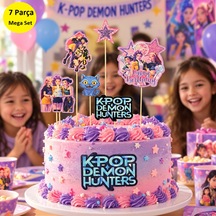 Schulzz Party K-pop Demon Hunters Temalı Mega Set Pasta Süsü 7 Parça +3